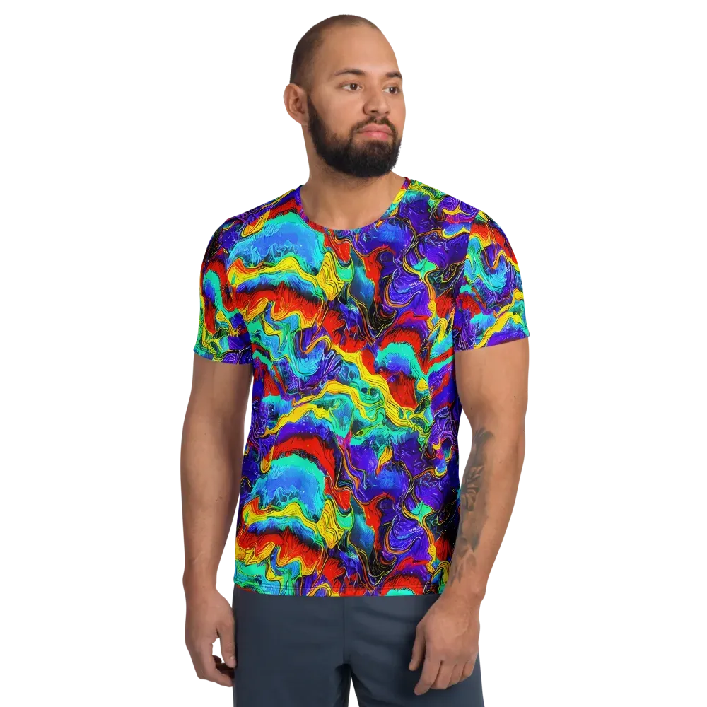 Rainbow Riptide on Men's Athletic T-Shirt — Front