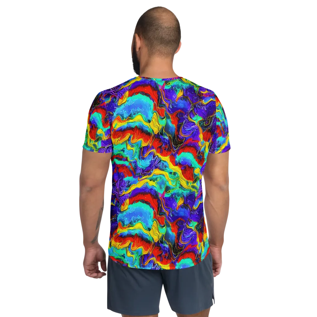 Rainbow Riptide on Men's Athletic T-Shirt — Back