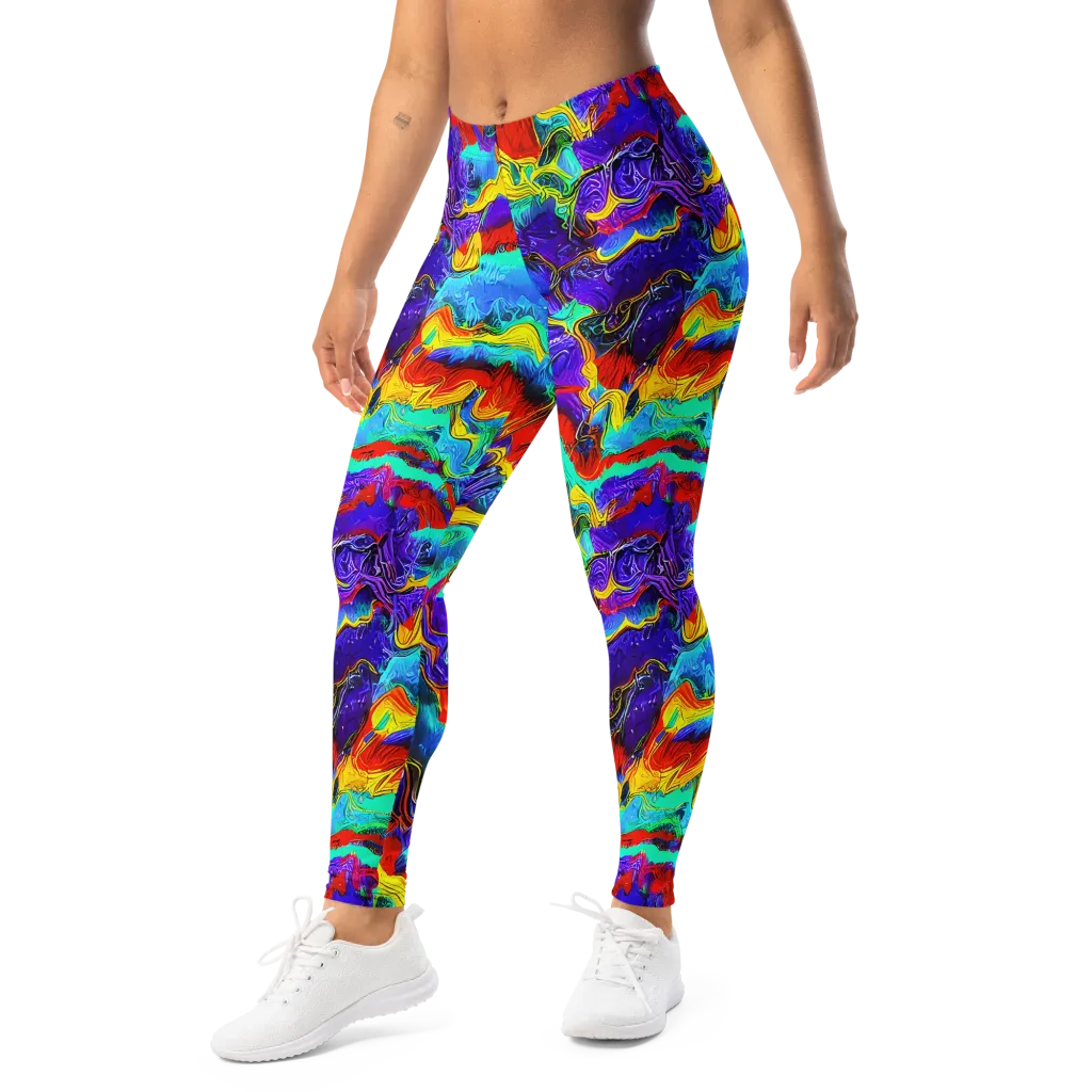 Rainbow Riptide on Leggings — Left Front