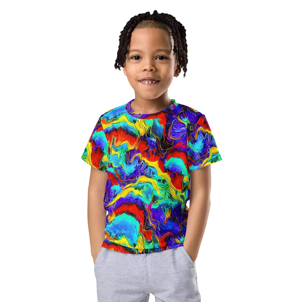 Rainbow Riptide on Kids Crew Neck T-Shirt — Front