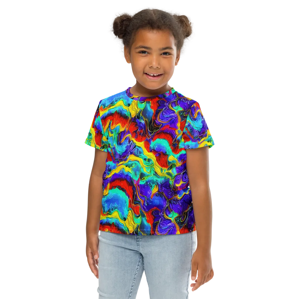 Rainbow Riptide on Kids Crew Neck T-Shirt — Front