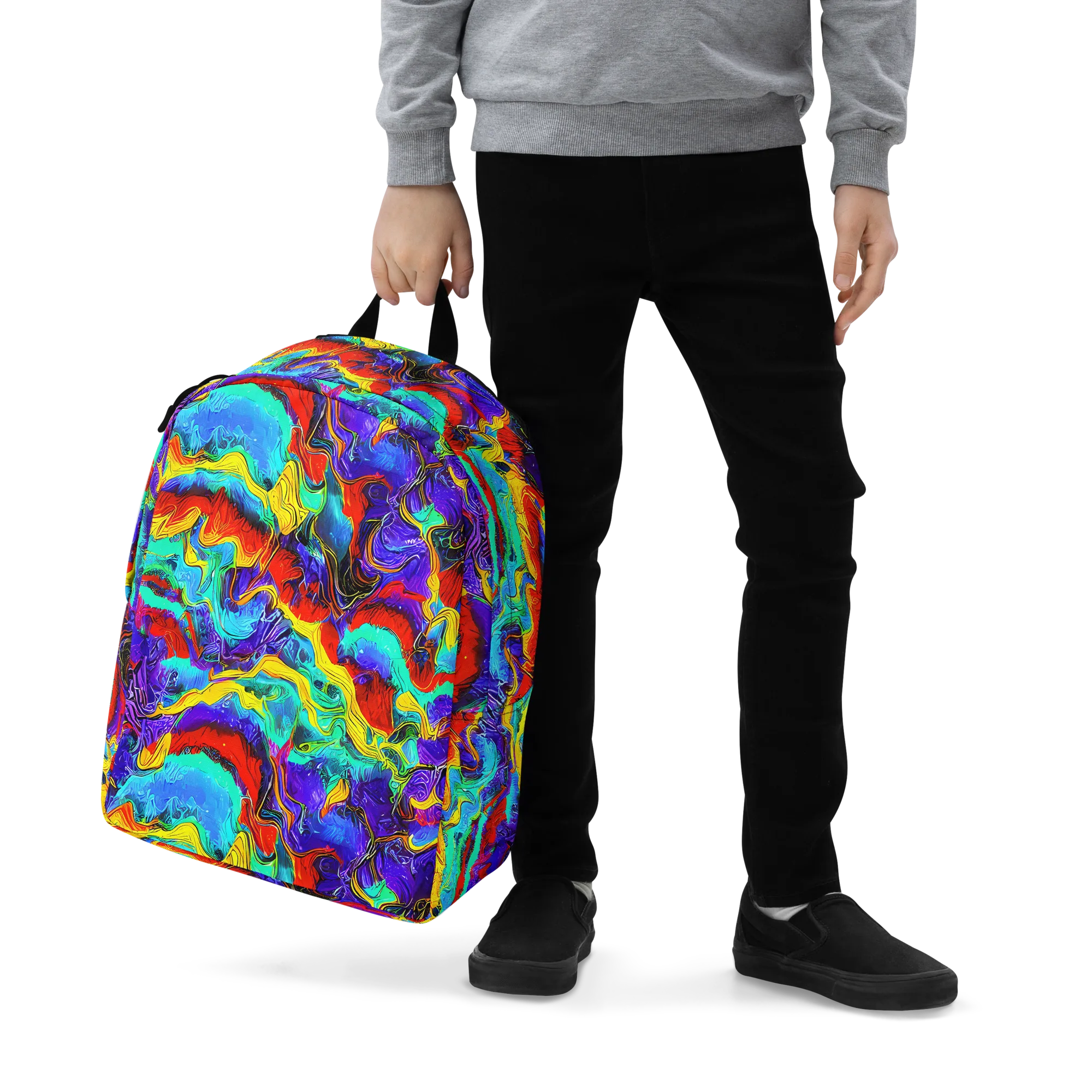 Rainbow Riptide on Minimalist Backpack — Zoomed-in