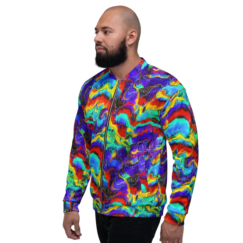 Rainbow Riptide on Bomber Jacket — Left