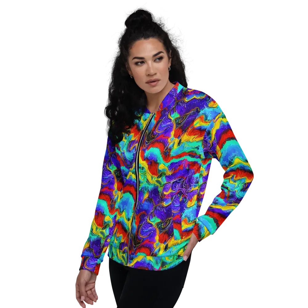 Rainbow Riptide on Bomber Jacket — Left