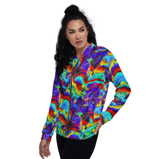 Rainbow Riptide on a Bomber Jacket