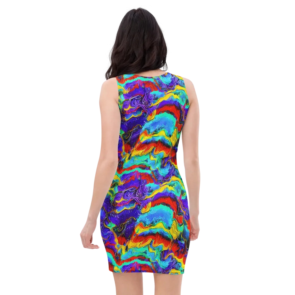 Rainbow Riptide on Bodycon Dress — Back
