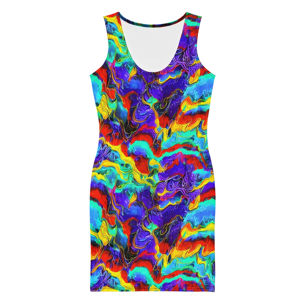 Rainbow Riptide on Bodycon Dress — Front