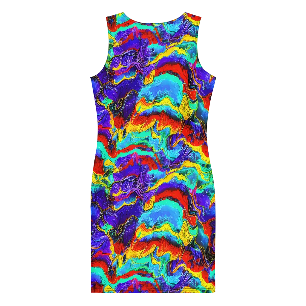 Rainbow Riptide on Bodycon Dress — Back