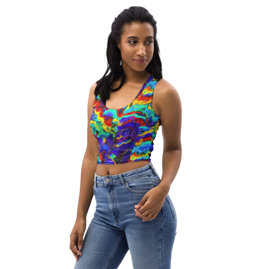 Rainbow Riptide on Crop Top — Left Front