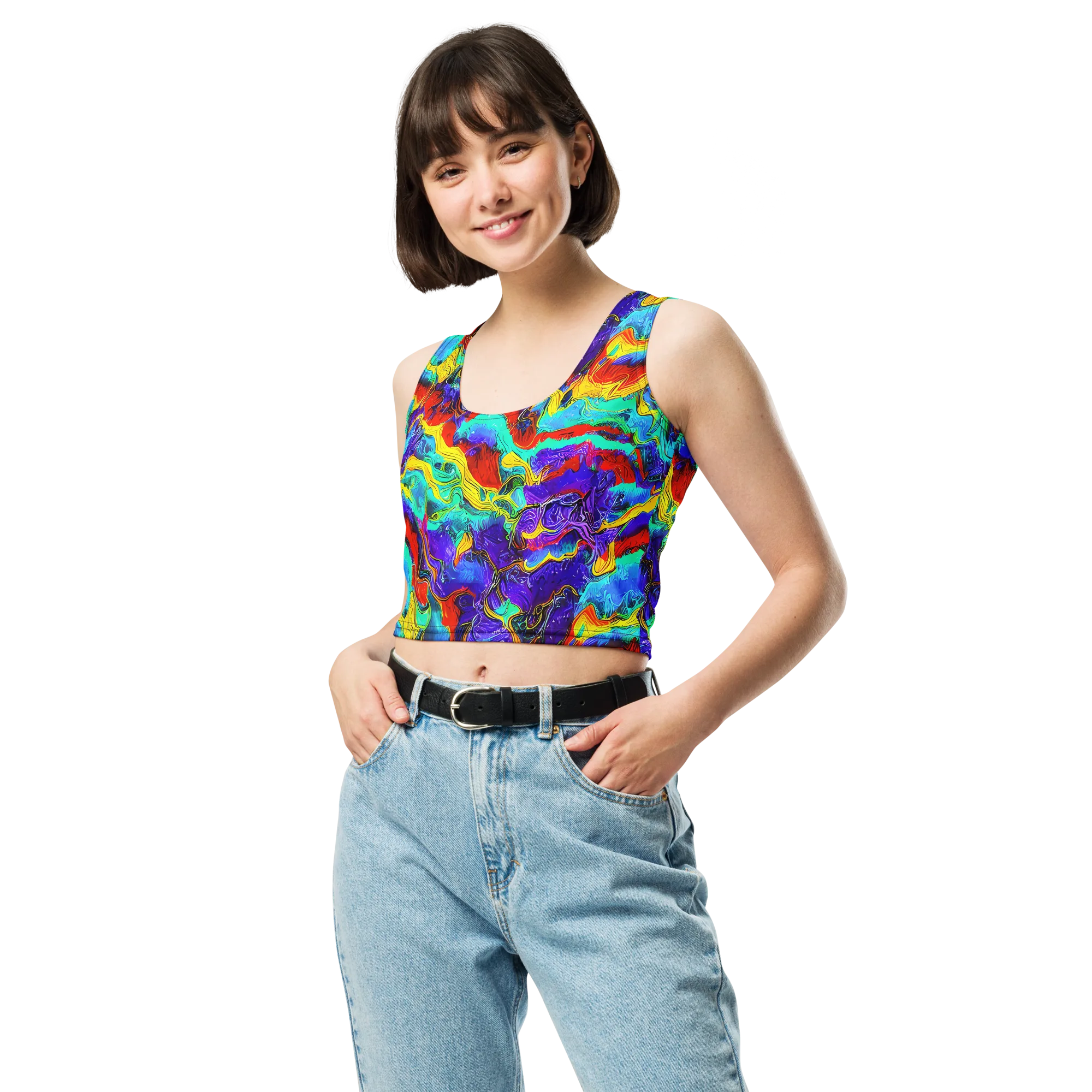 Rainbow Riptide on Crop Top — Front