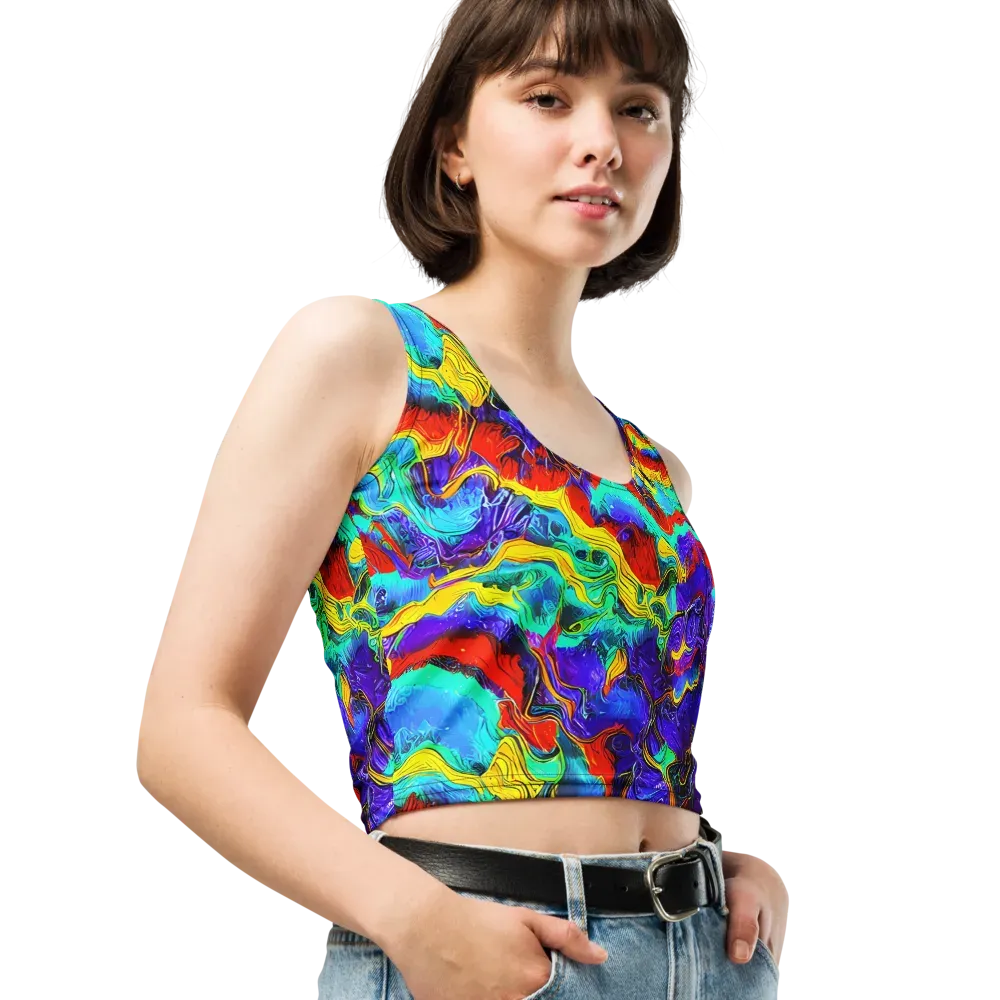 Rainbow Riptide on Crop Top — Right Front