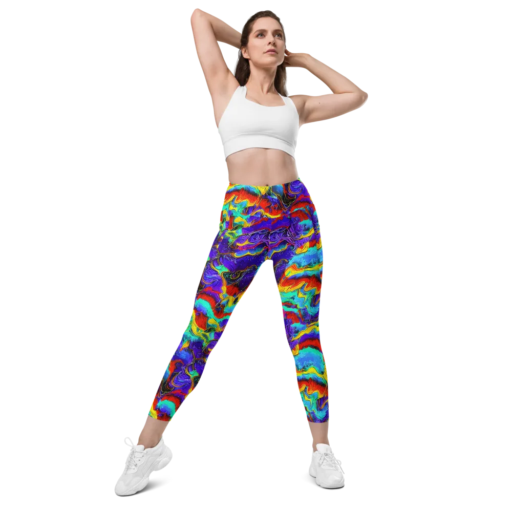 Rainbow Riptide on Leggings with Pockets — Front