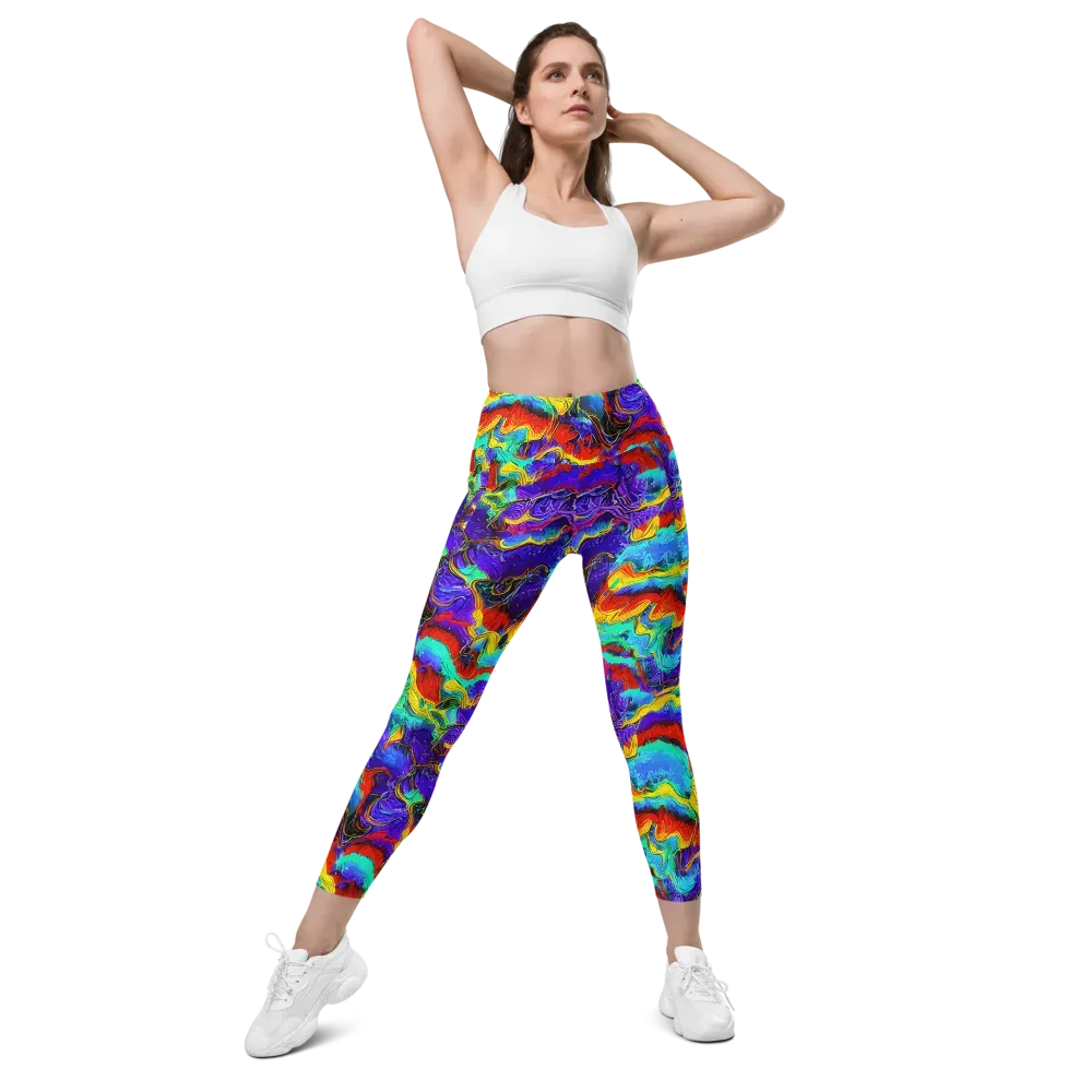 Rainbow Riptide on Leggings with Pockets — Front