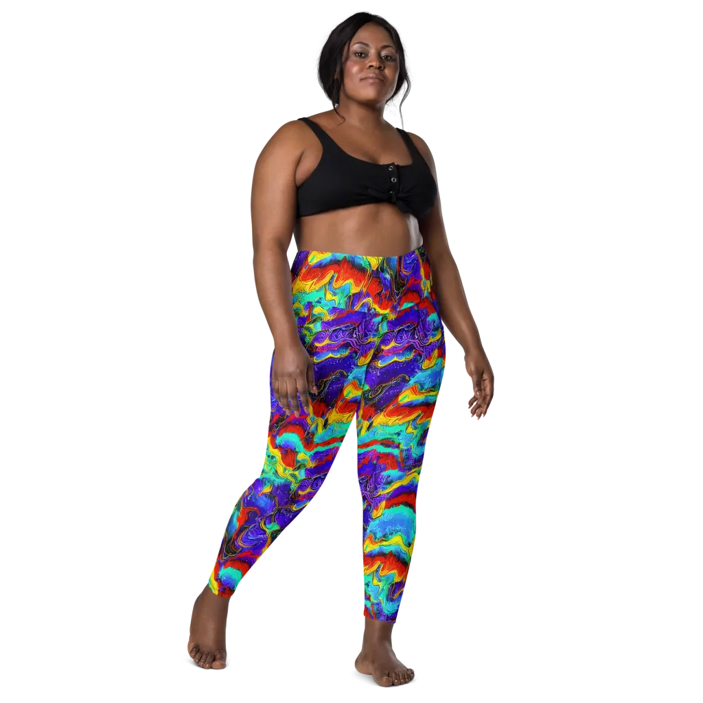 Rainbow Riptide on Leggings with Pockets — Front