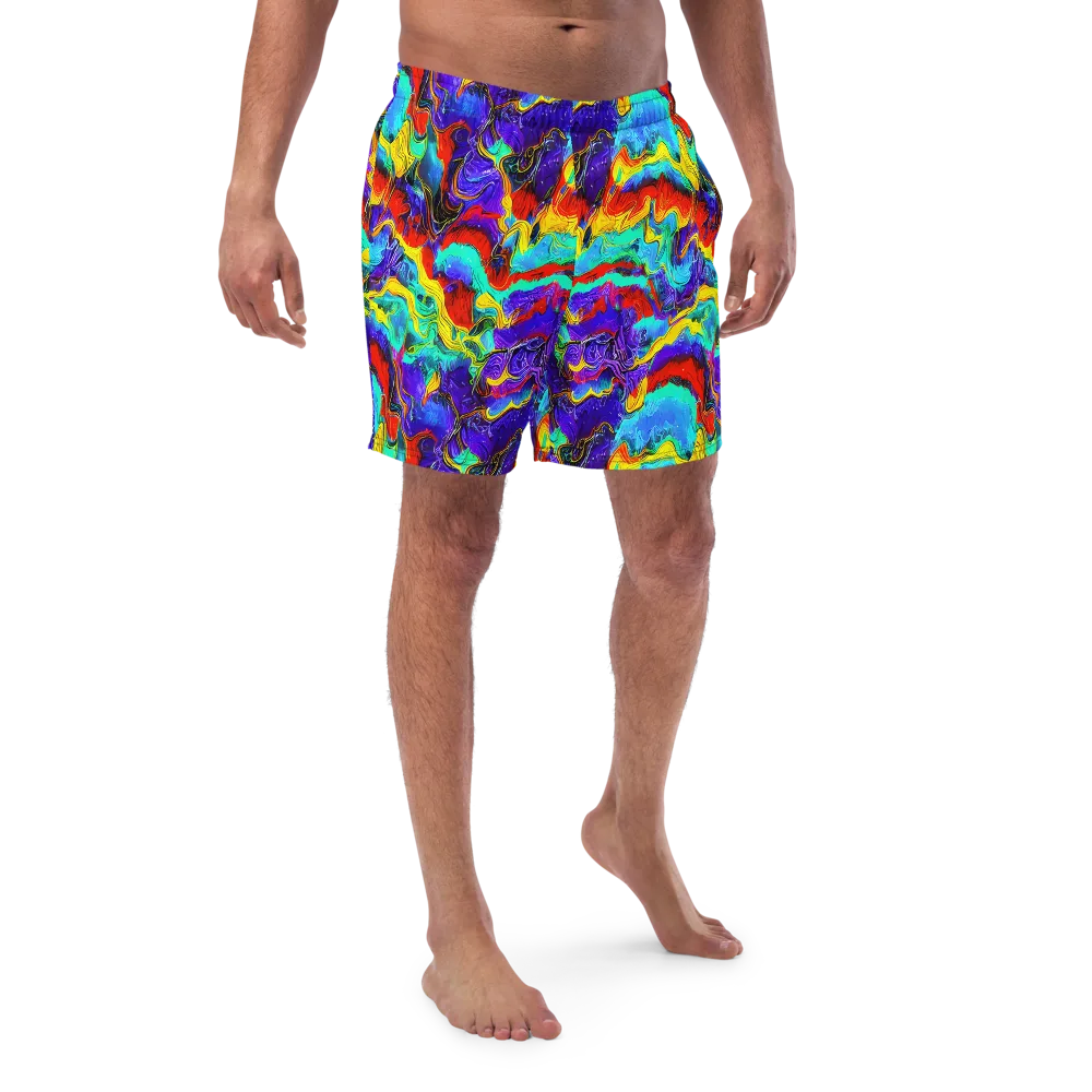 Rainbow Riptide on Swim Trunks — Front