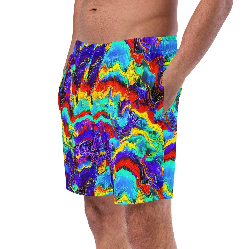 Rainbow Riptide on Swim Trunks — Left Front