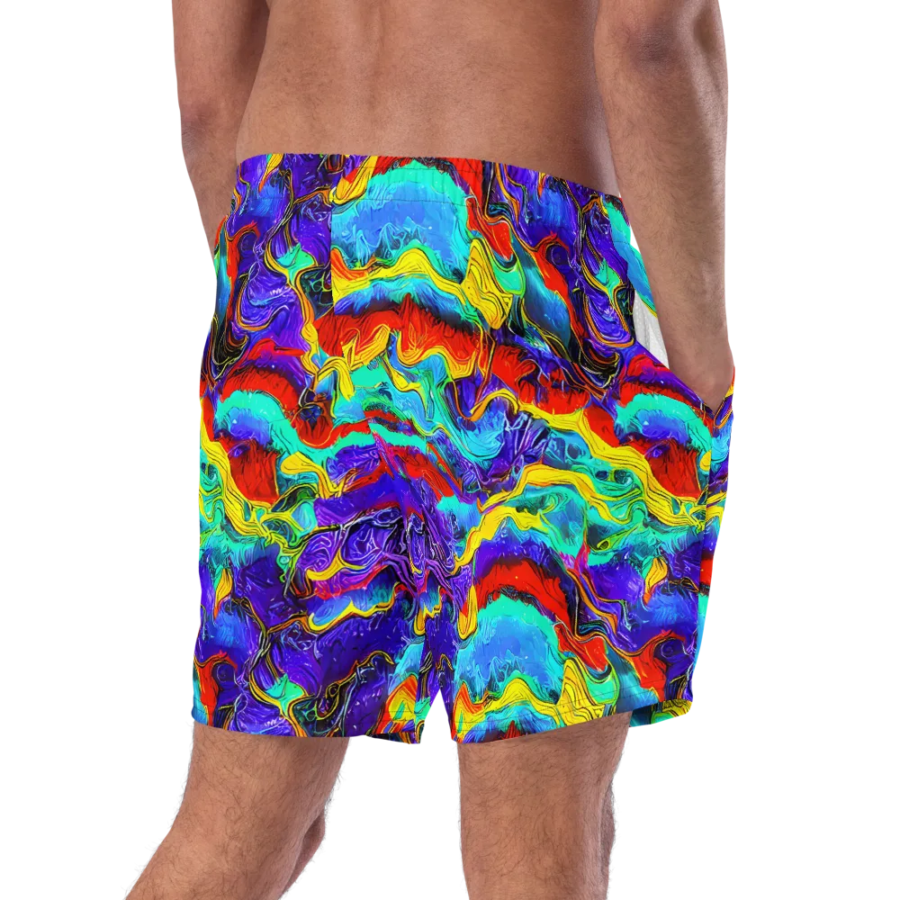 Rainbow Riptide on Swim Trunks — Right Back
