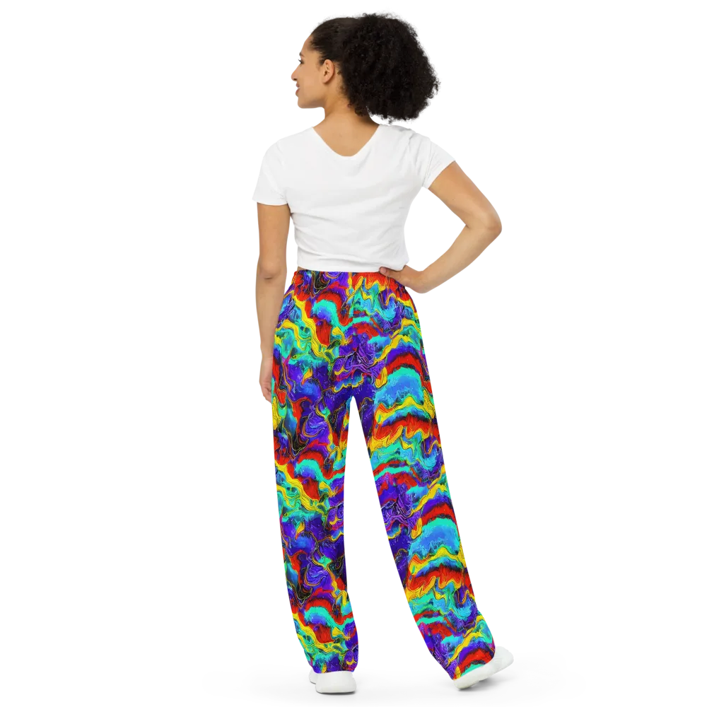 Rainbow Riptide on Wide-Leg Pants — Back