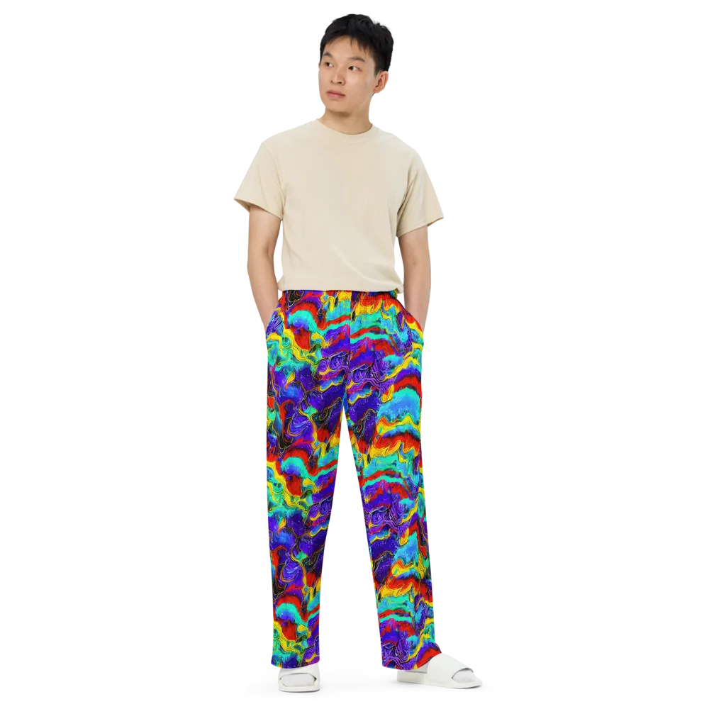Rainbow Riptide on Wide-Leg Pants — Front