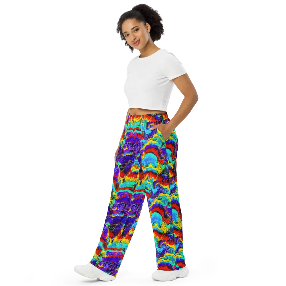 Rainbow Riptide on Wide-Leg Pants — Left Front