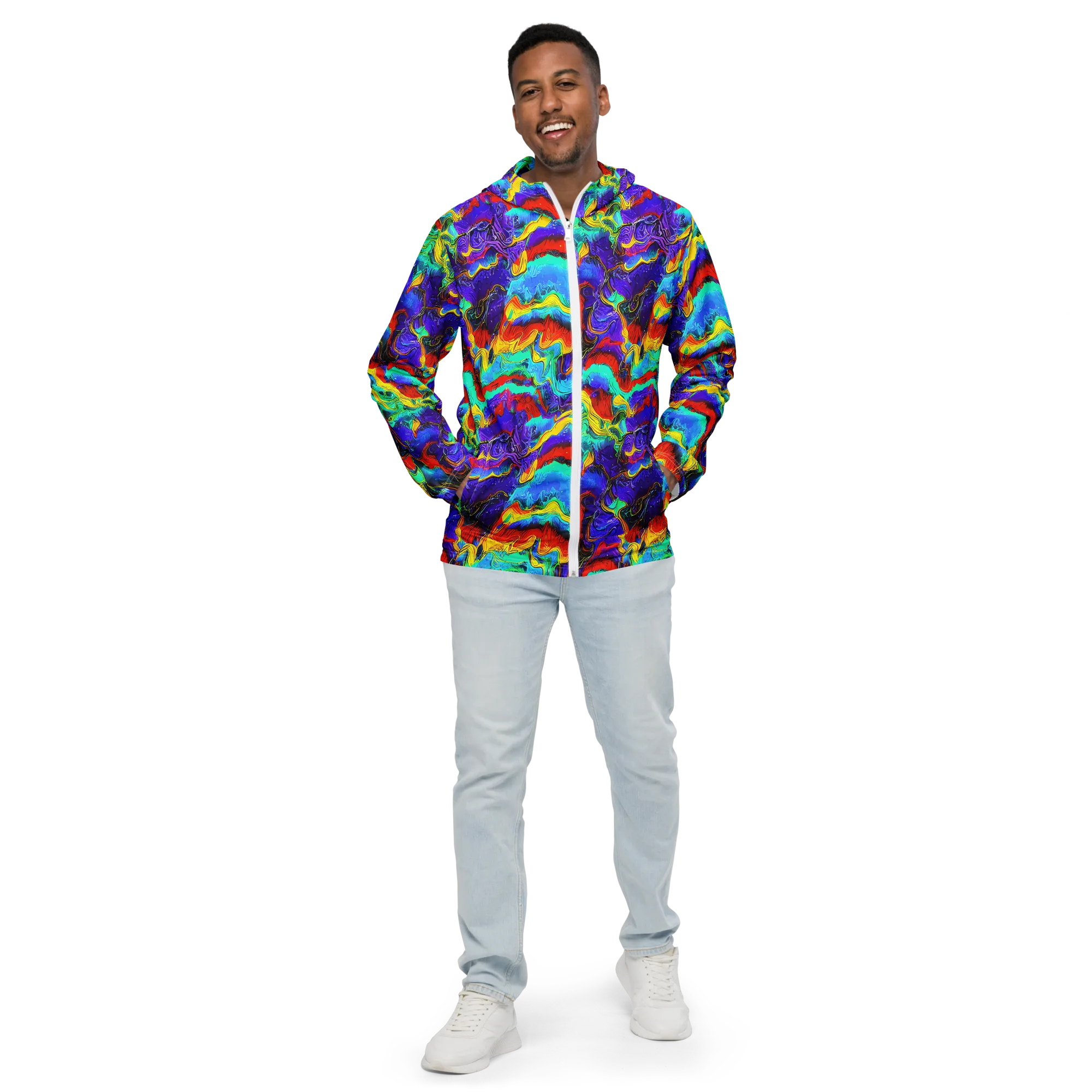 Rainbow Riptide on Men's Windbreaker — Front