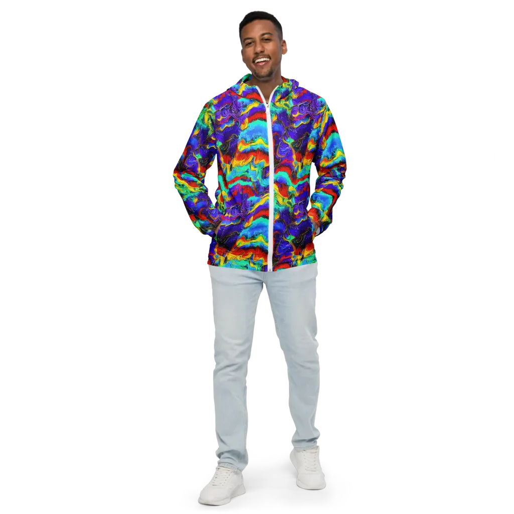 Rainbow Riptide on Men's Windbreaker — Front