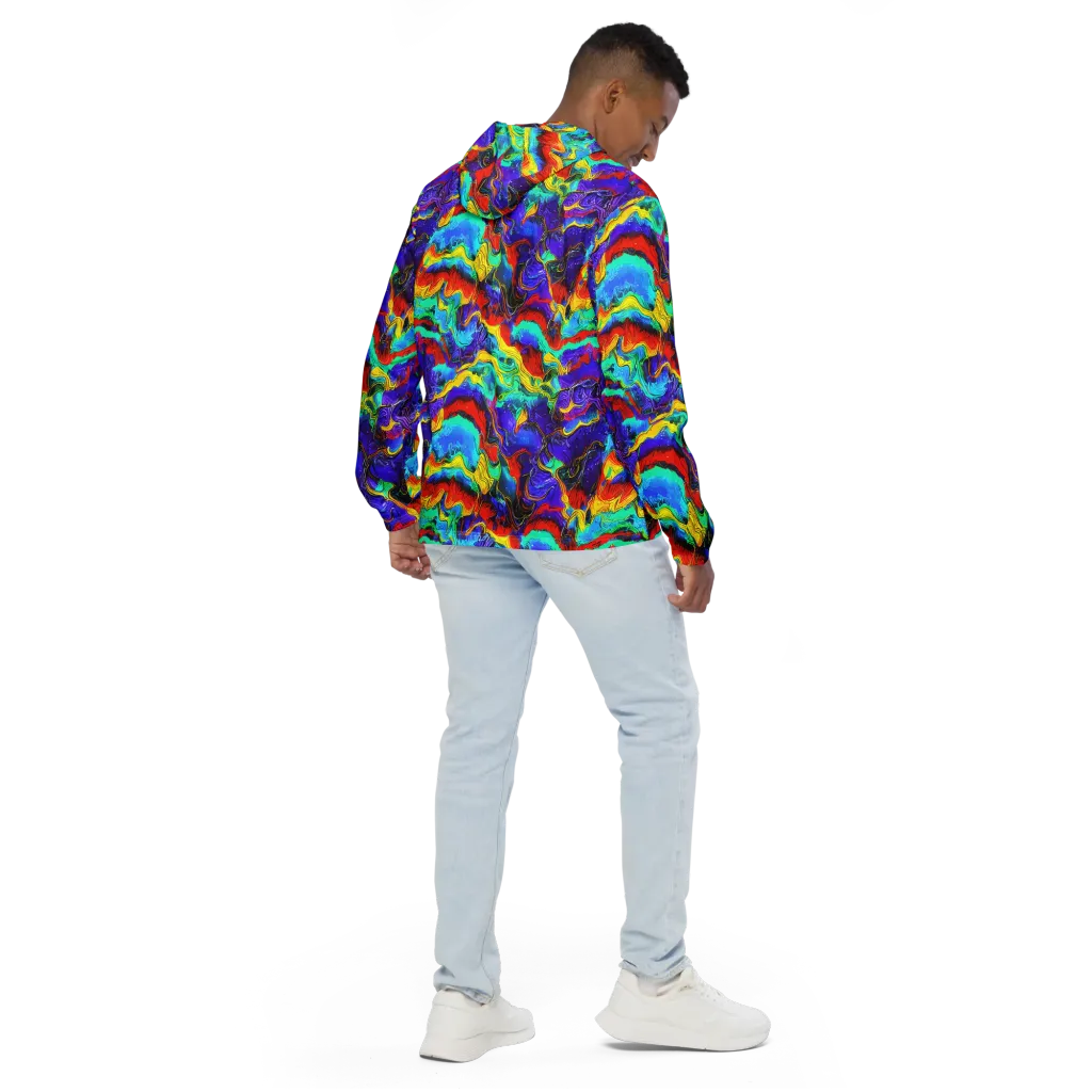 Rainbow Riptide on Men's Windbreaker — Back