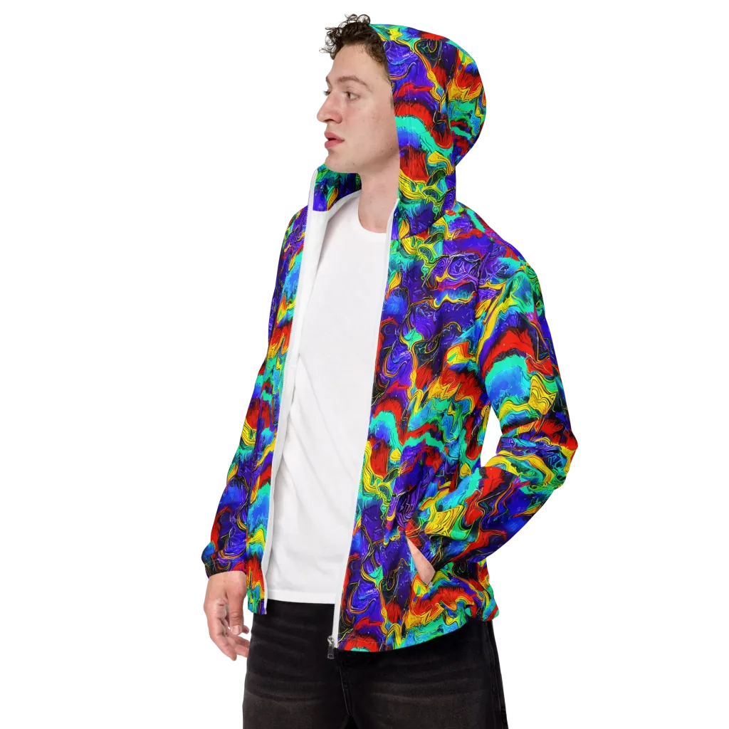 Rainbow Riptide on Men's Windbreaker — Left Front