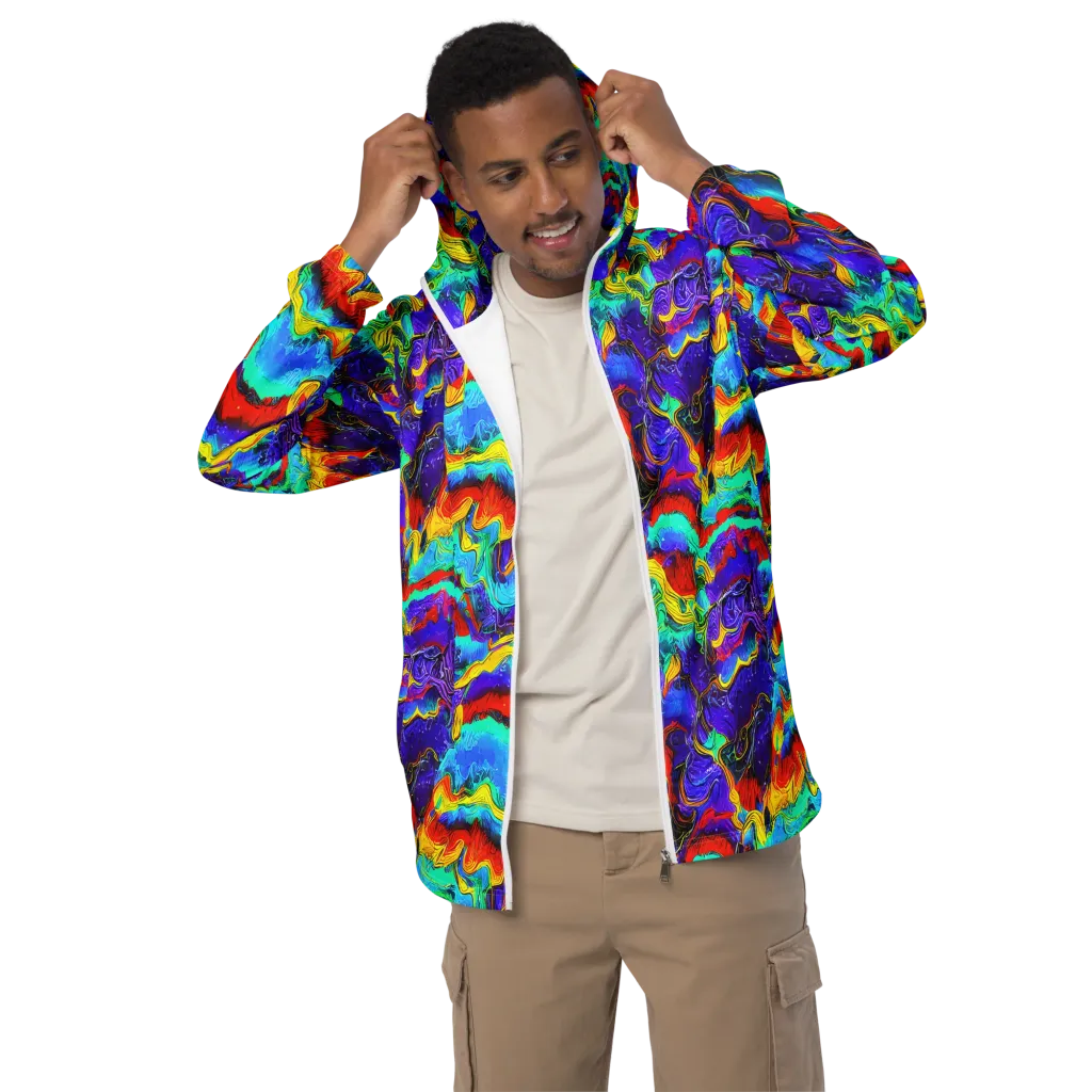 Rainbow Riptide on Men's Windbreaker — Front