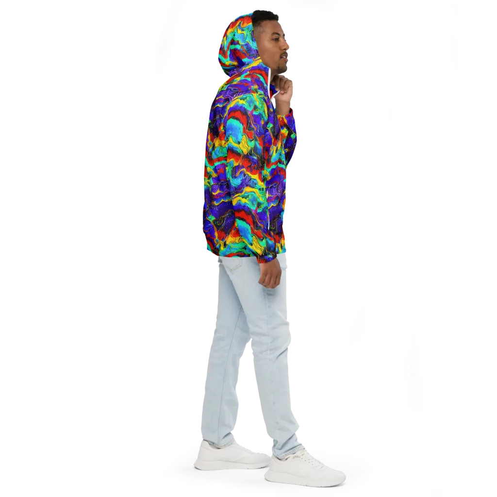 Rainbow Riptide on Men's Windbreaker — Right