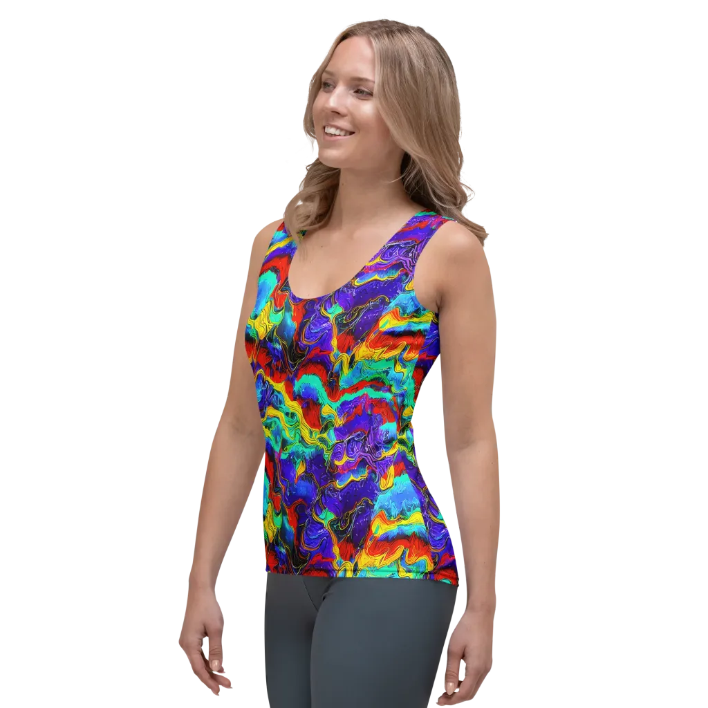 Rainbow Riptide on Women's Tank Top — Left Front