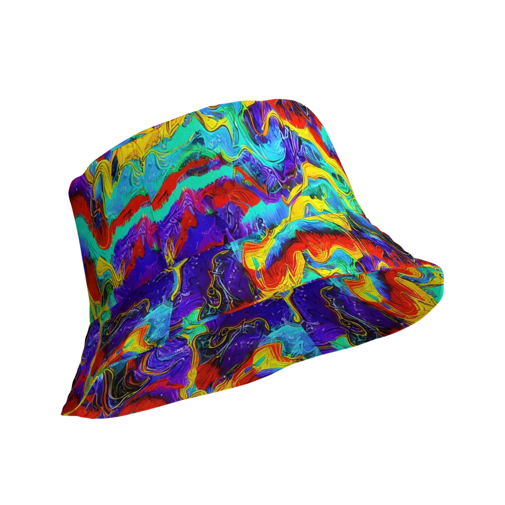Rainbow Riptide on Reversible Bucket Hat — Product details Outside