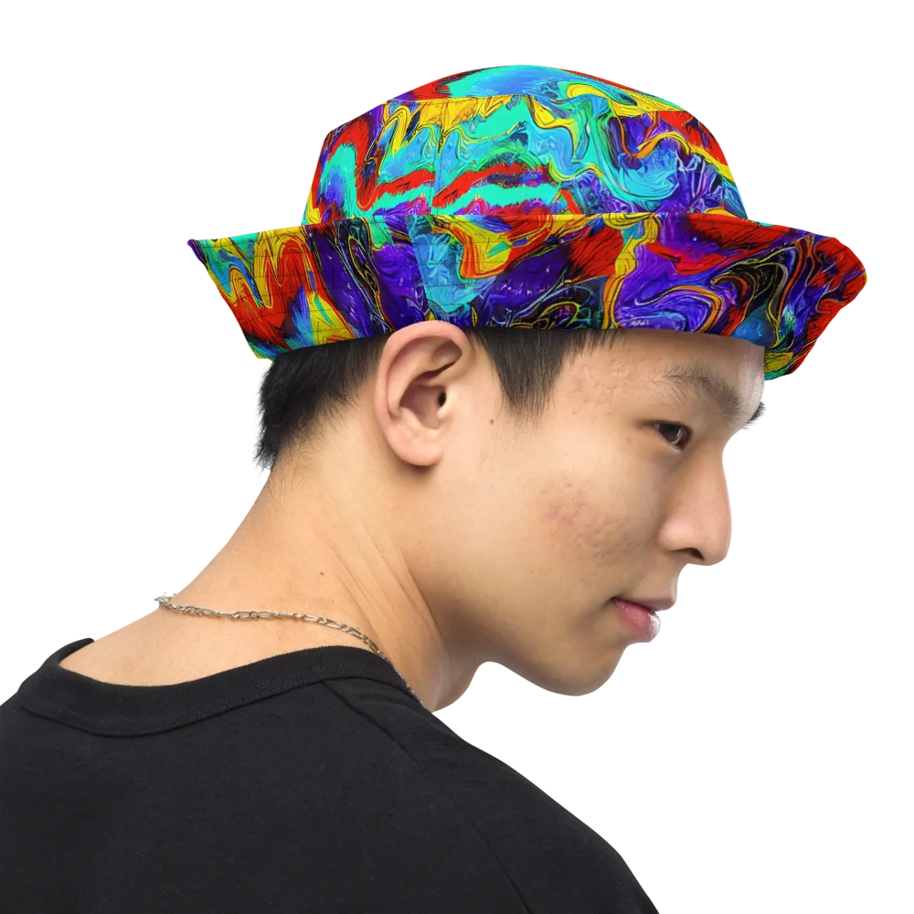 Rainbow Riptide on Reversible Bucket Hat — Right Outside