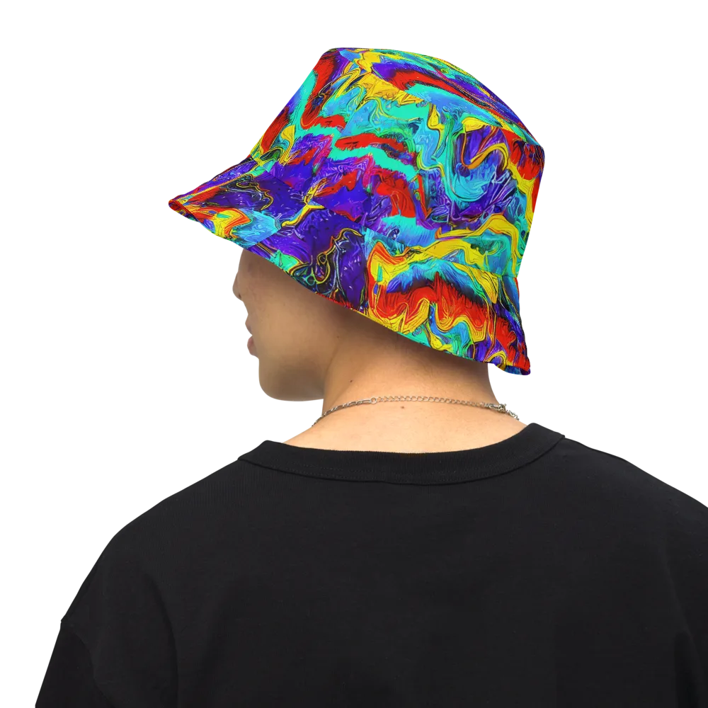 Rainbow Riptide on Reversible Bucket Hat — Back Inside