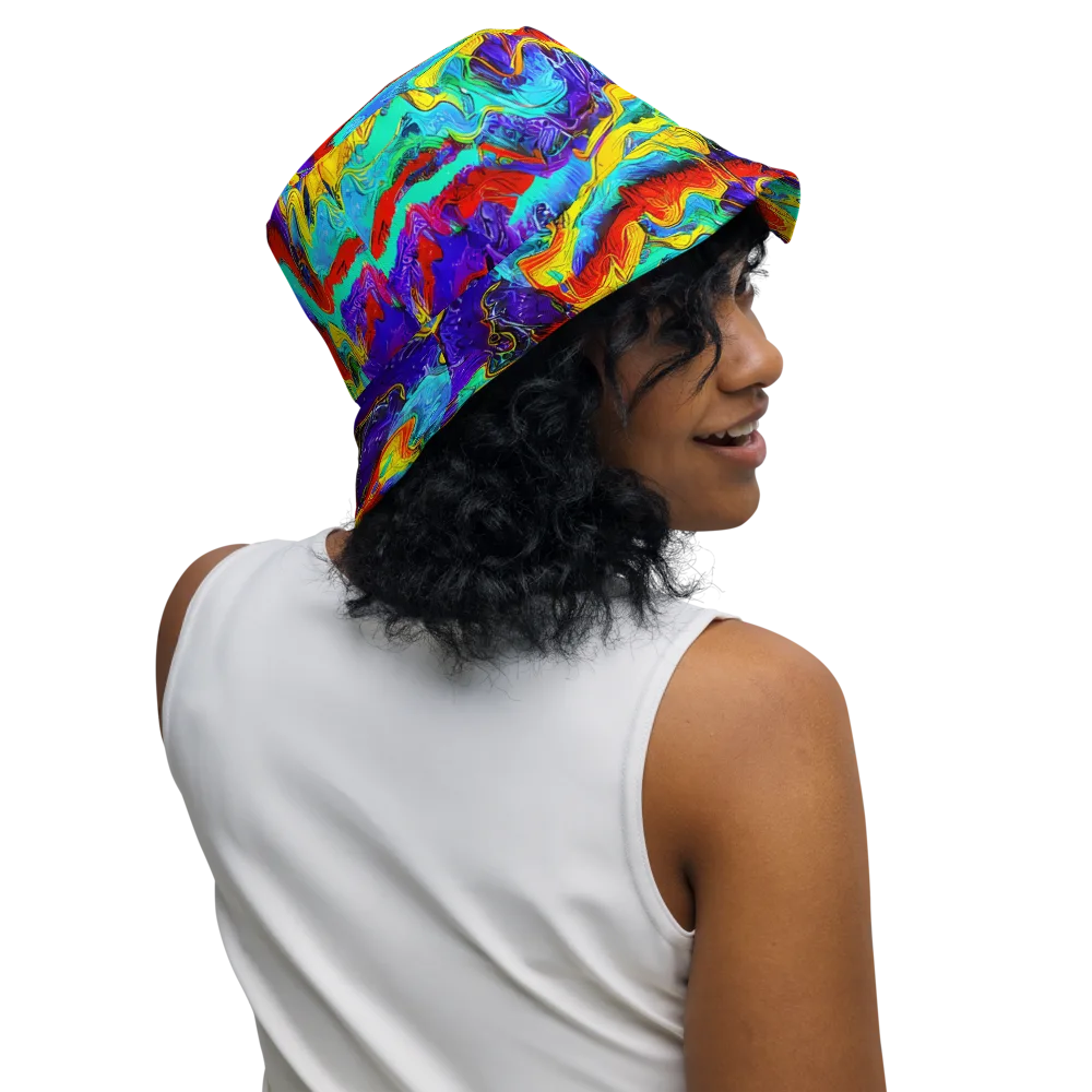 Rainbow Riptide on Reversible Bucket Hat — Right Outside