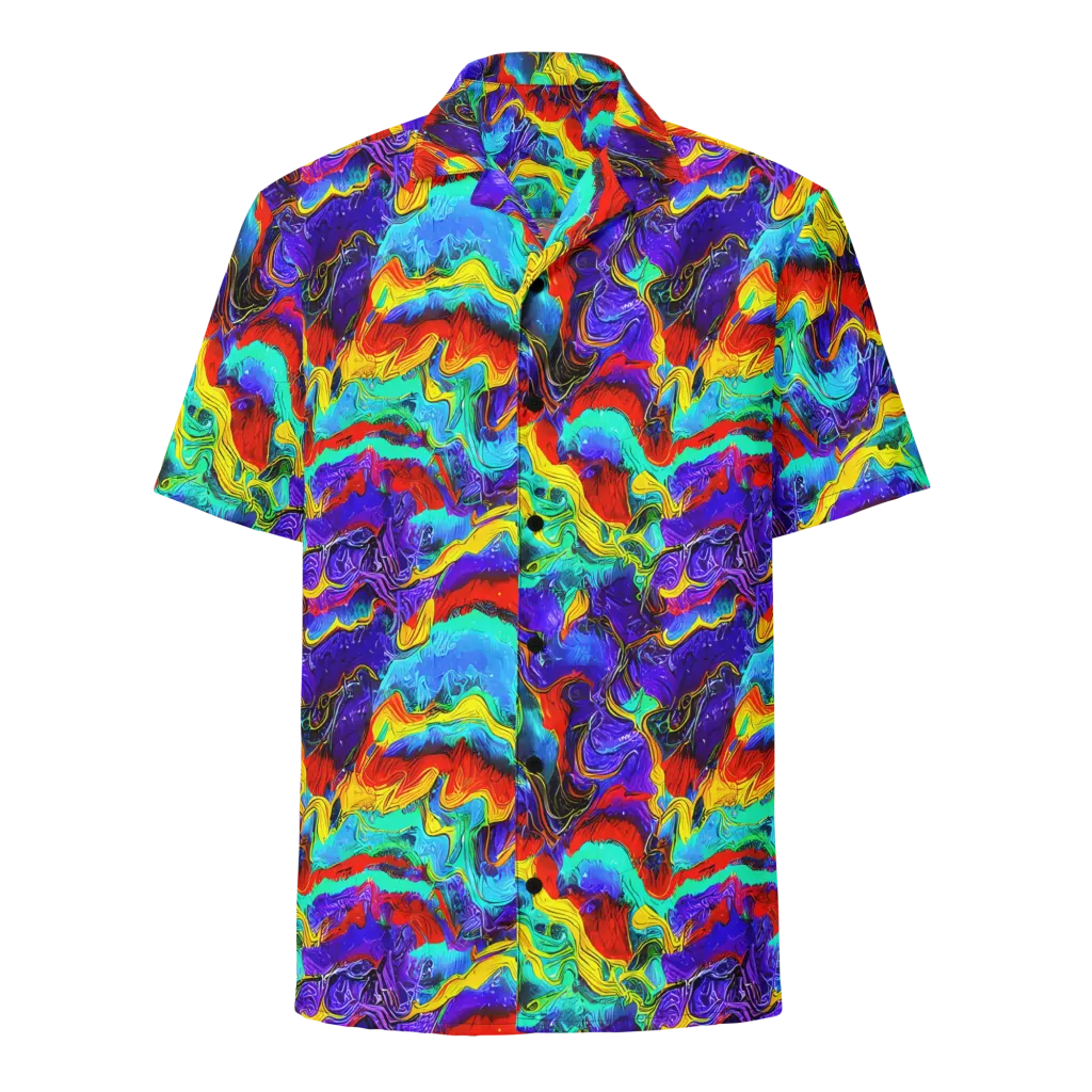 Rainbow Riptide on Button Shirt — Front