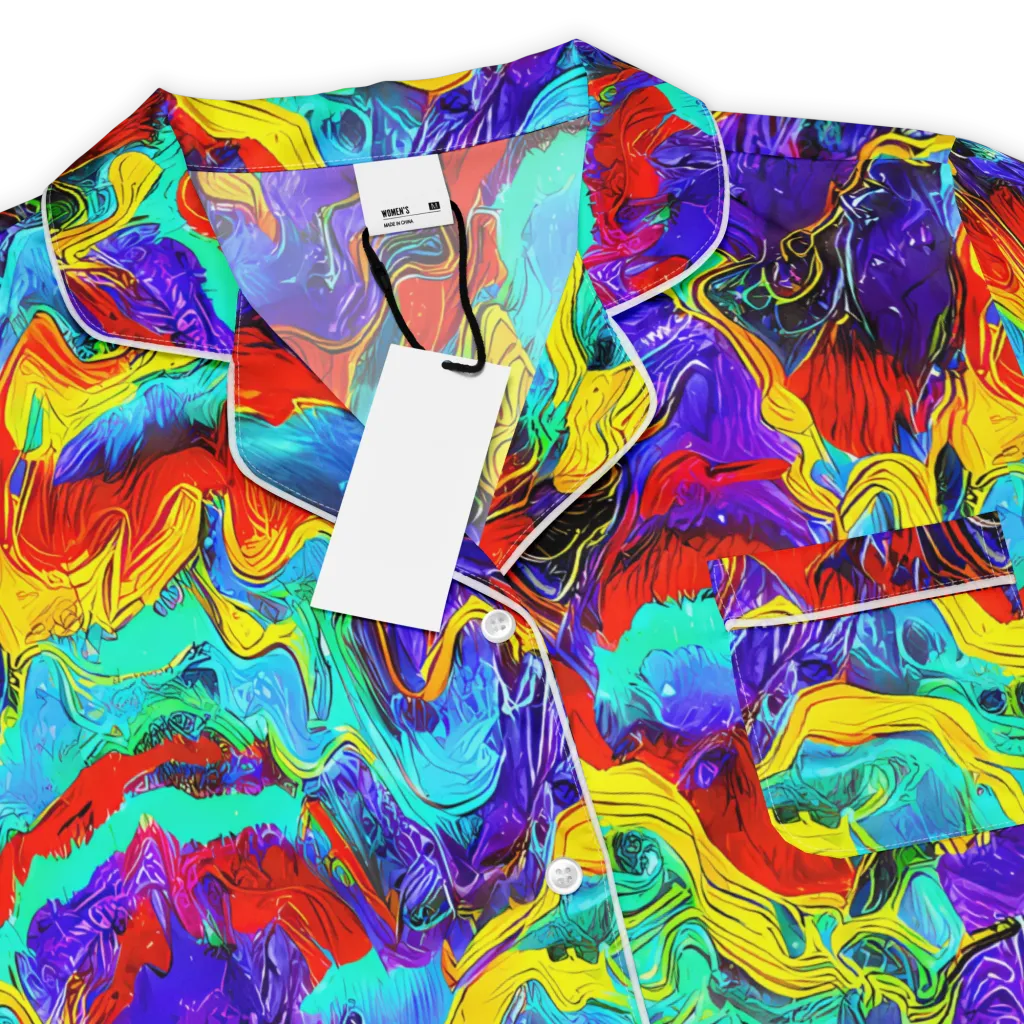 Rainbow Riptide on Women's Short Sleeve Pajama Top — Product details