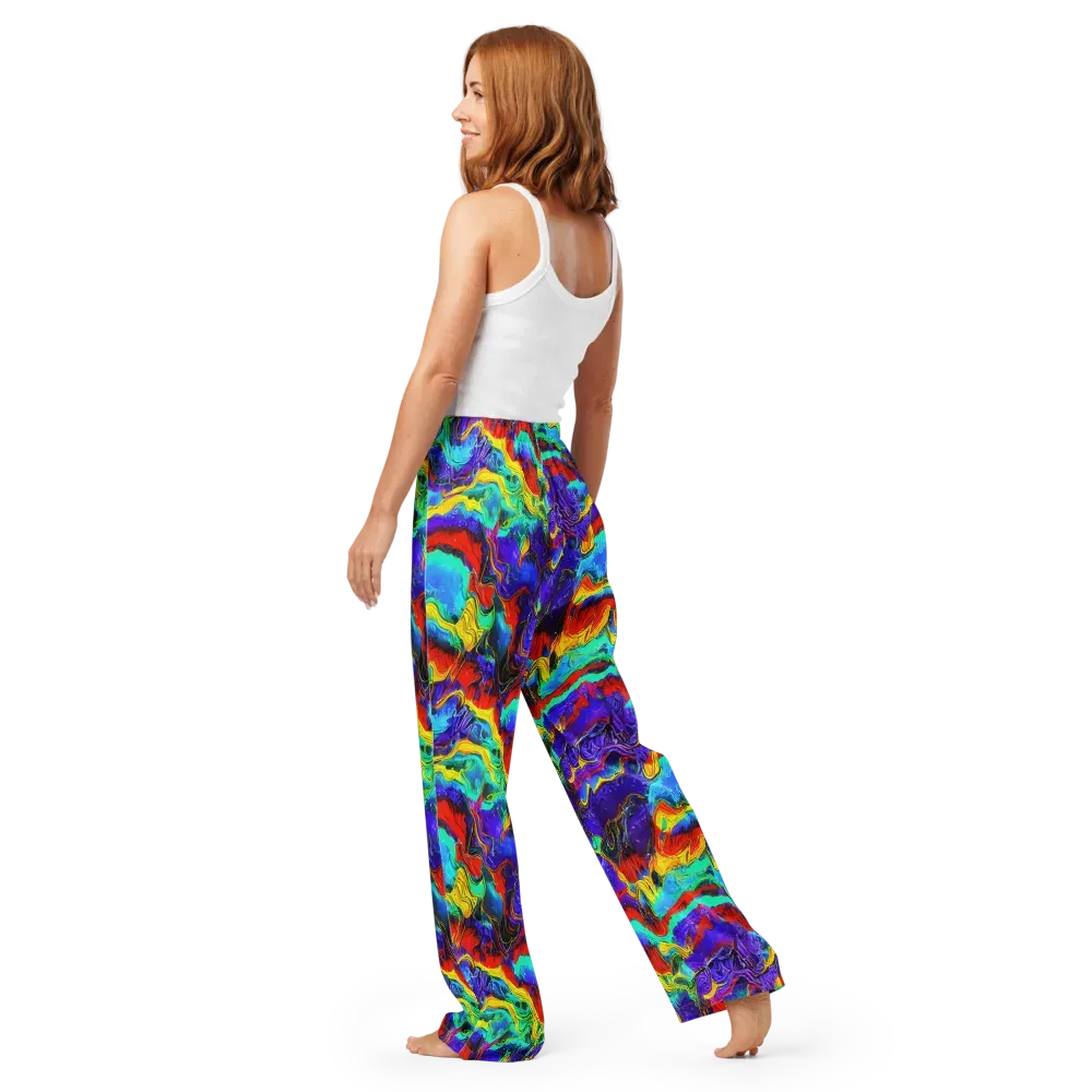 Rainbow Riptide on Women's Pajama Pants — Back