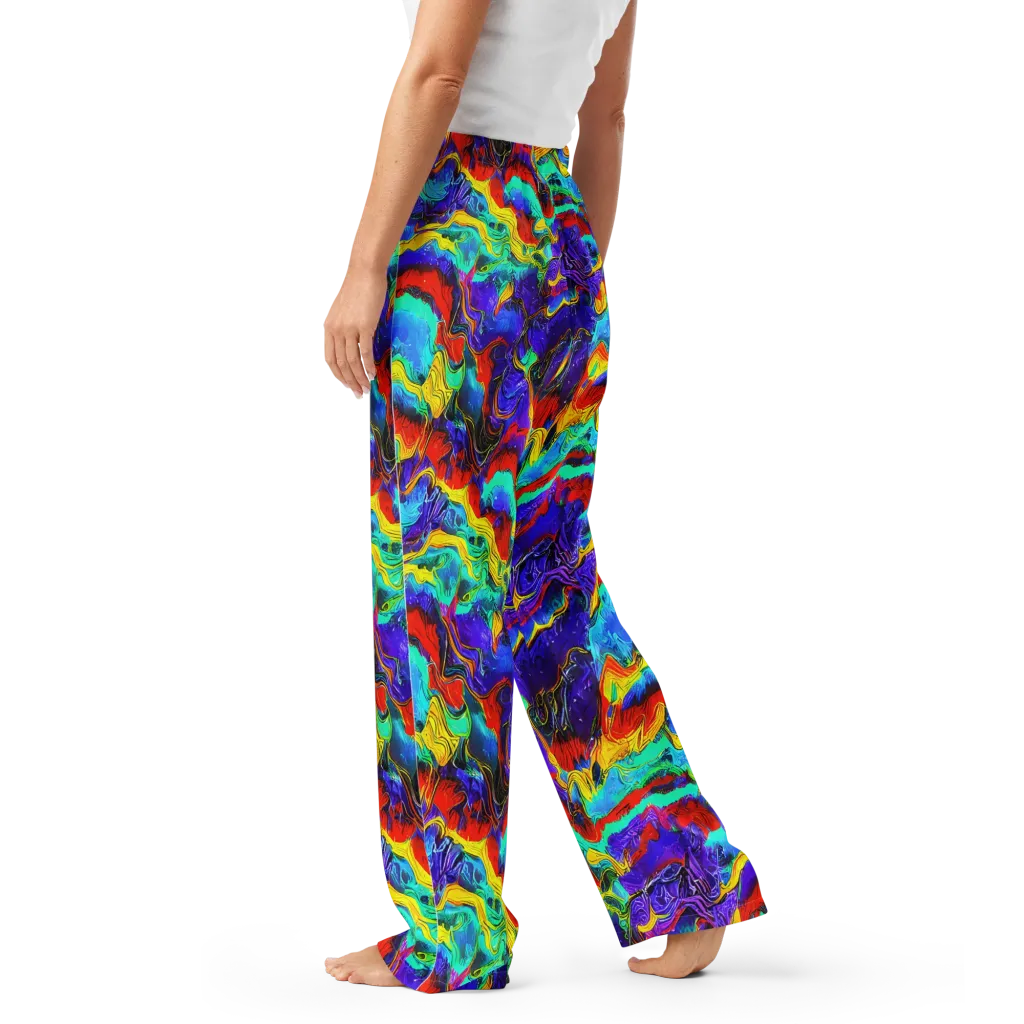 Rainbow Riptide on Women's Pajama Pants — Left