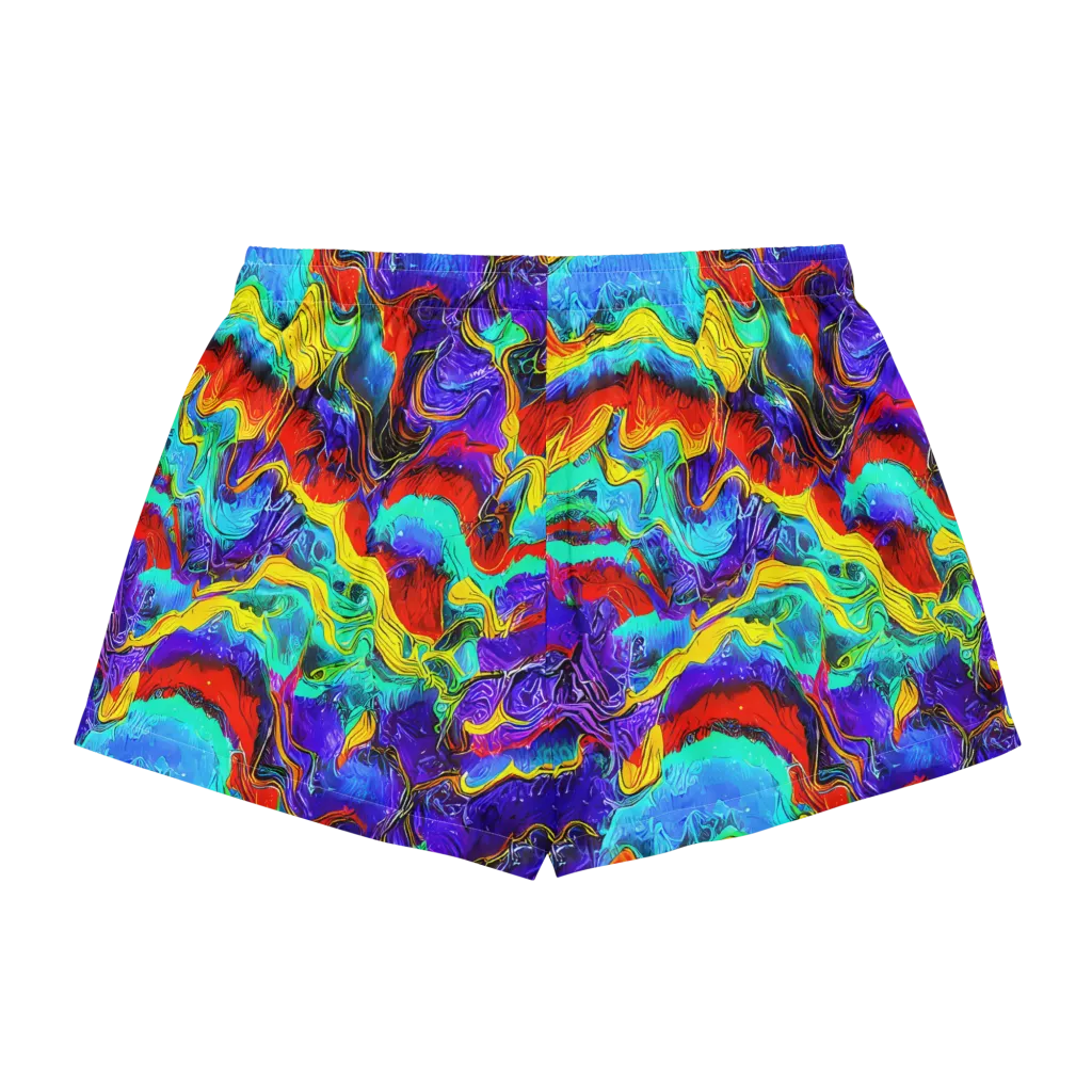 Rainbow Riptide on Women's Pajama Shorts — Back