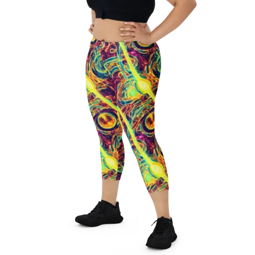 Fuchsia Thunder on a Capri Leggings