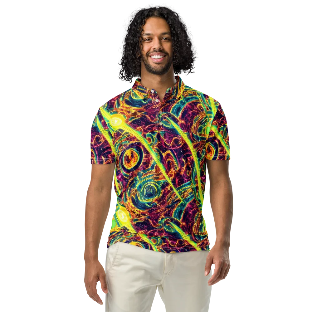 Fuchsia Thunder on Men's Slim Fit Polo Shirt — Front