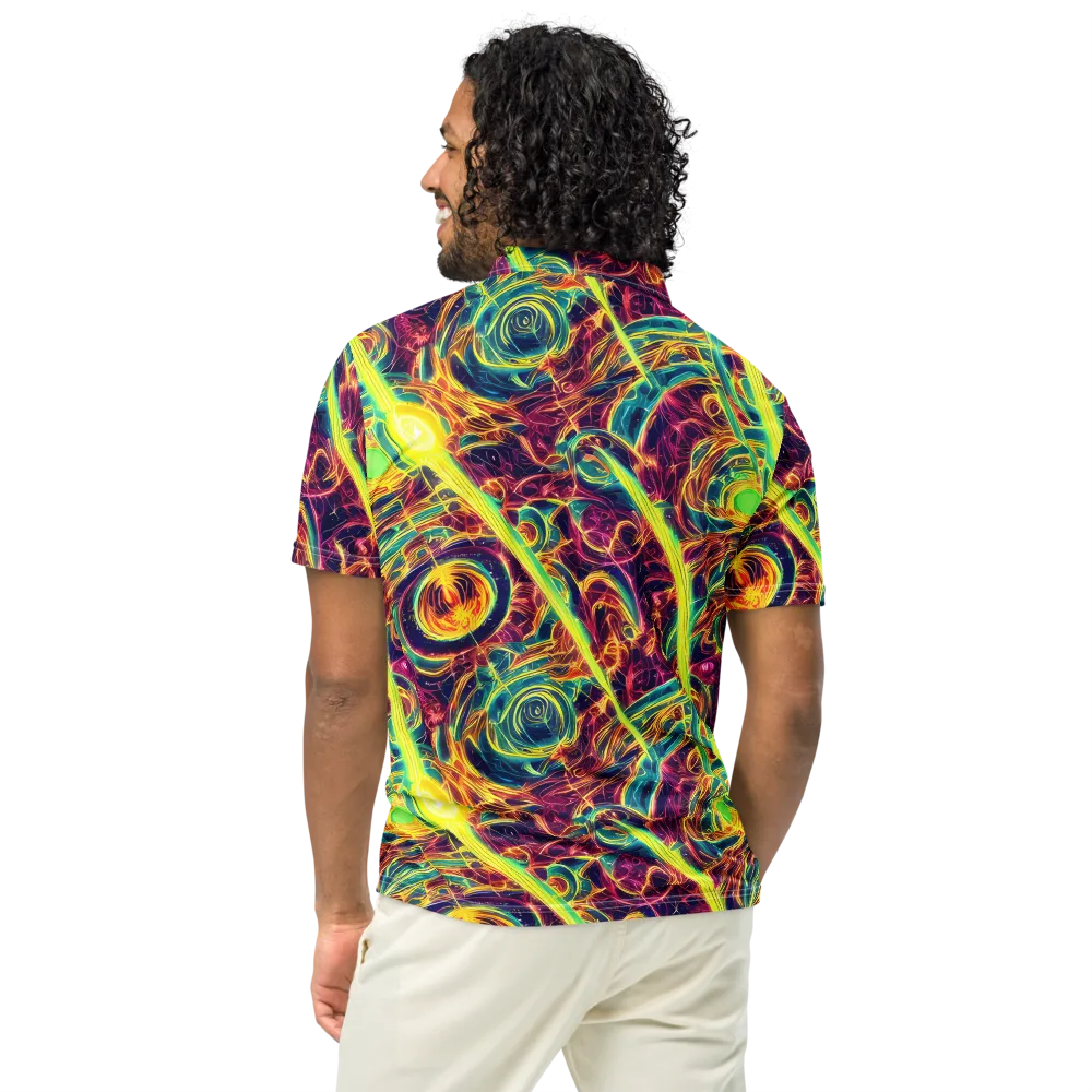 Fuchsia Thunder on Men's Slim Fit Polo Shirt — Back