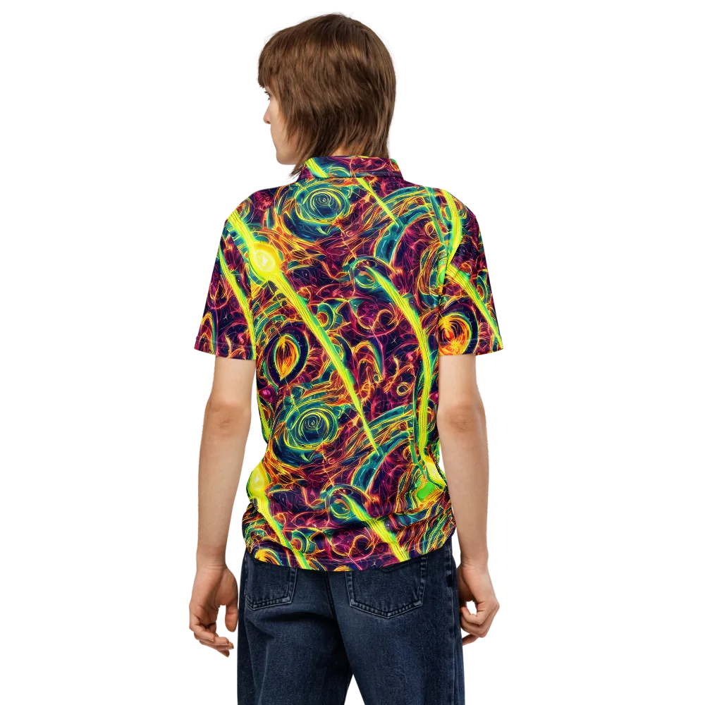 Fuchsia Thunder on Men's Slim Fit Polo Shirt — Back