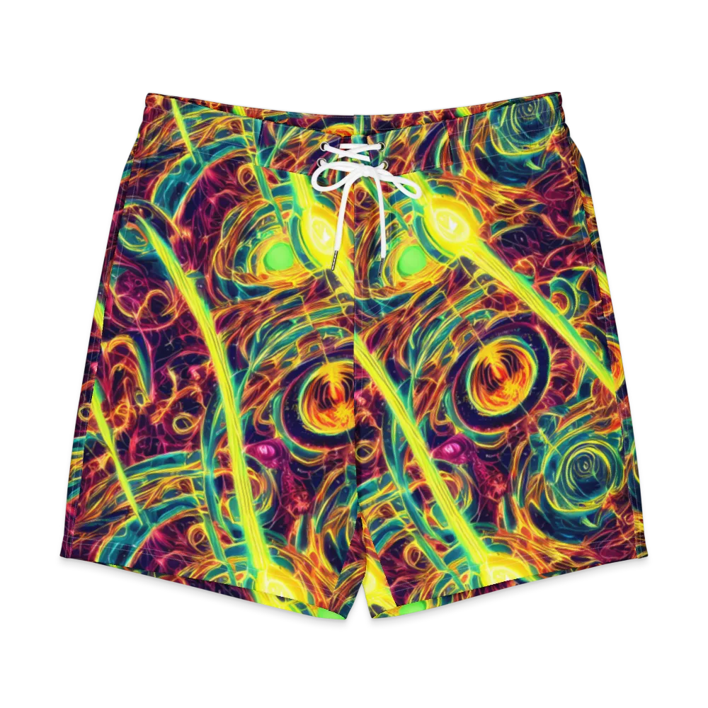 Fuchsia Thunder on Men's Board Shorts — Front
