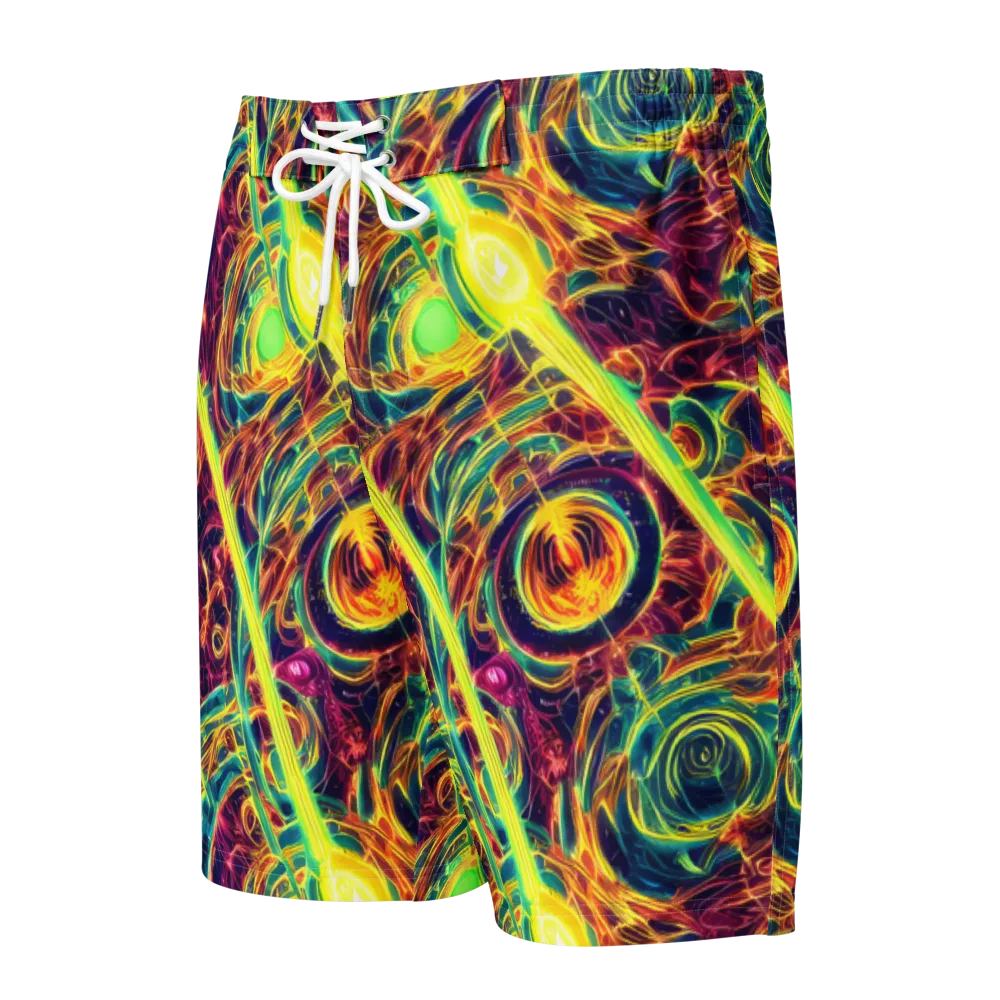 Fuchsia Thunder on Men's Board Shorts — Front