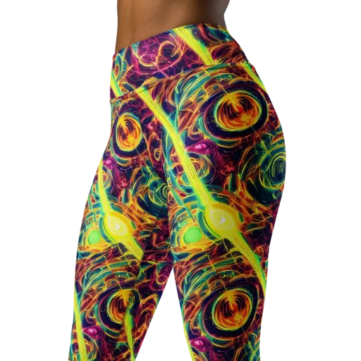 Fuchsia Thunder on a Yoga Leggings
