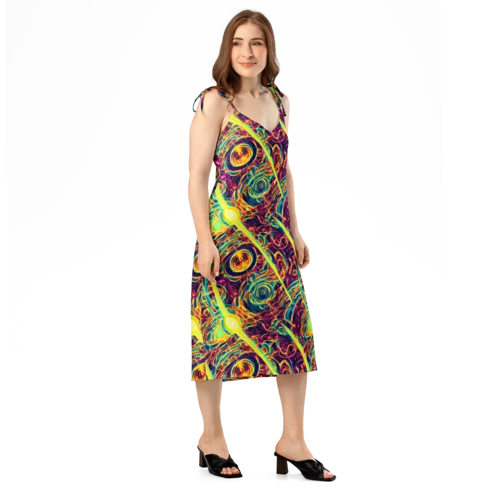 Fuchsia Thunder on Slip Dress — Right Front