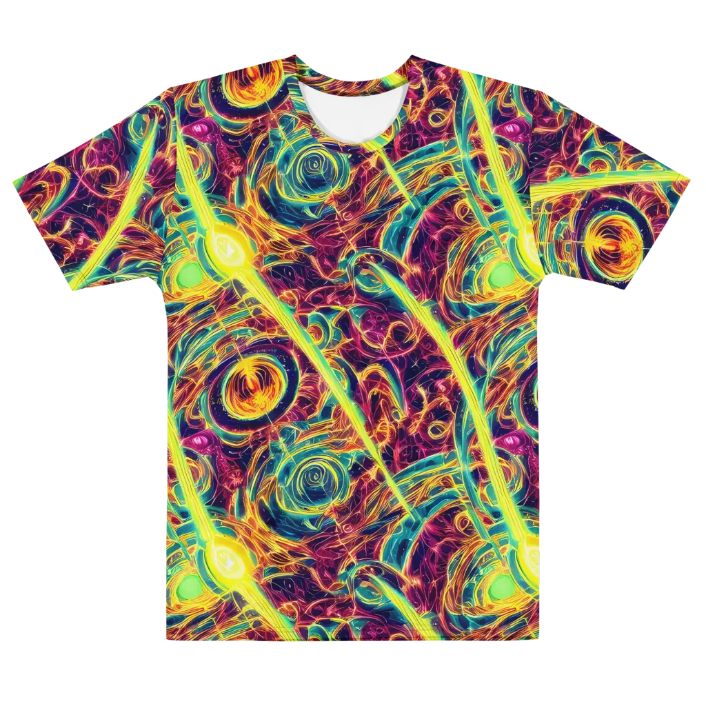 Fuchsia Thunder on Men's Cotton Crew Neck T-Shirt — Front