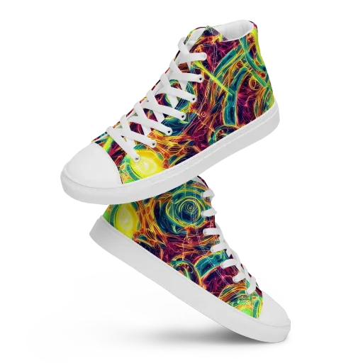 Fuchsia Thunder on a Women's High Top Canvas Shoes